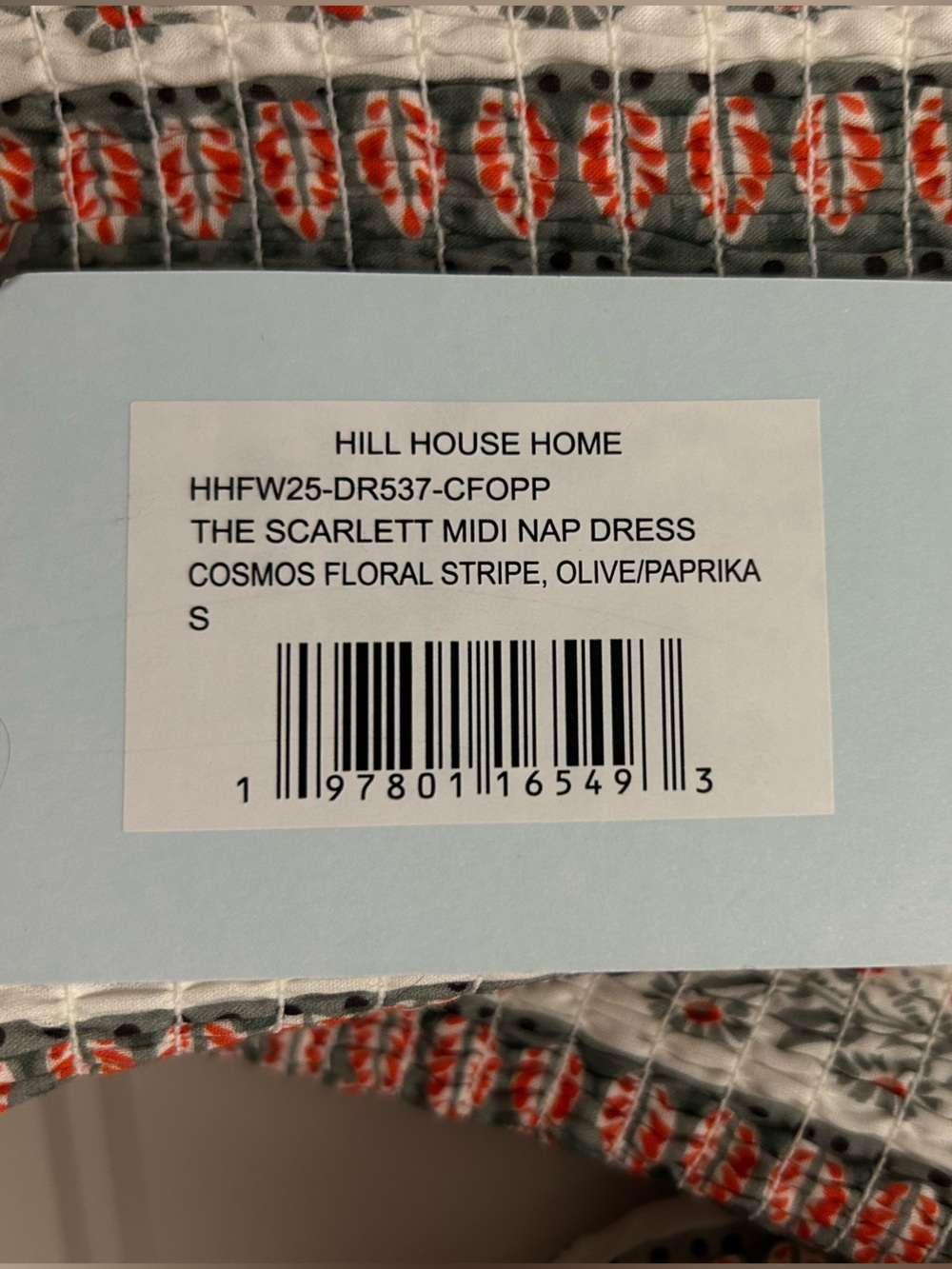 Hill House Scarlett Midi Nap Dress Cosmos Floral Stripe size Small NWT - Picture 6 of 6